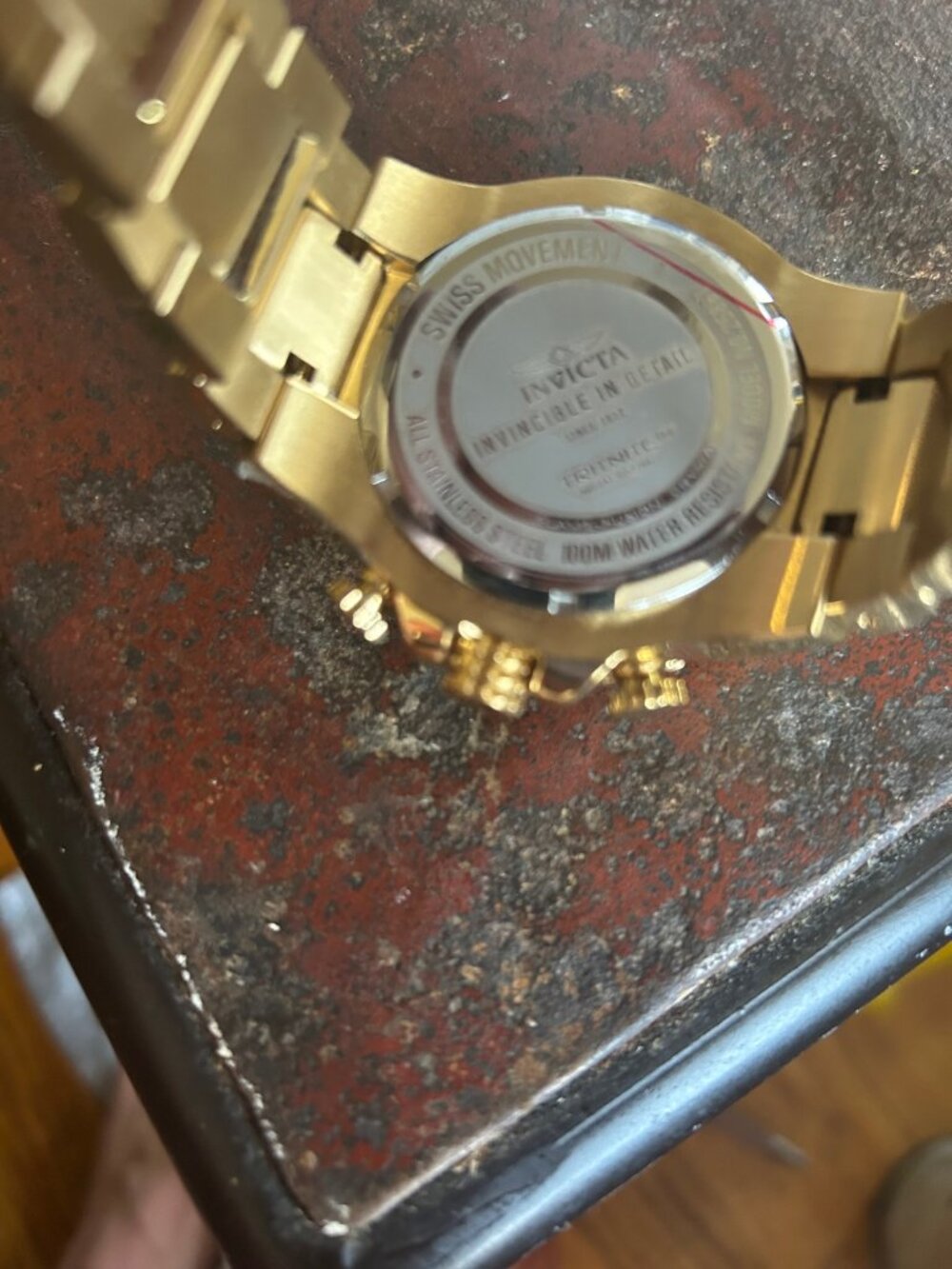Invicta Bolt Chronograph Gold Tone Black Dial Swiss Movement 100M